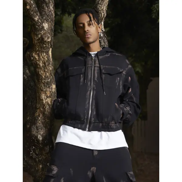 Thesupermade High Street Hand-painted Graffiti Cardigan Sweatshirt - Mushope.com 