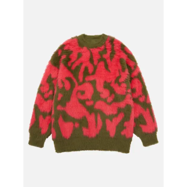 Thesupermade Pink Animal Texture Hip Hop Sweater - Mushope.com 