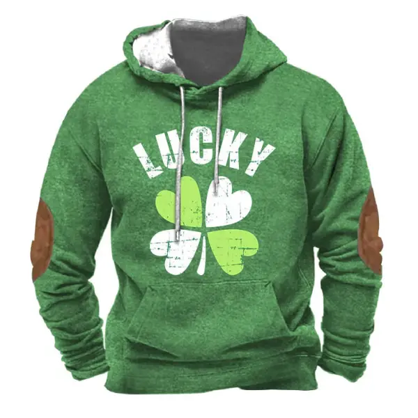 Men's Hoodie Lucky St. Patrick's Day Vintage Pocket Long Sleeve Daily Tops - Mushope.com 