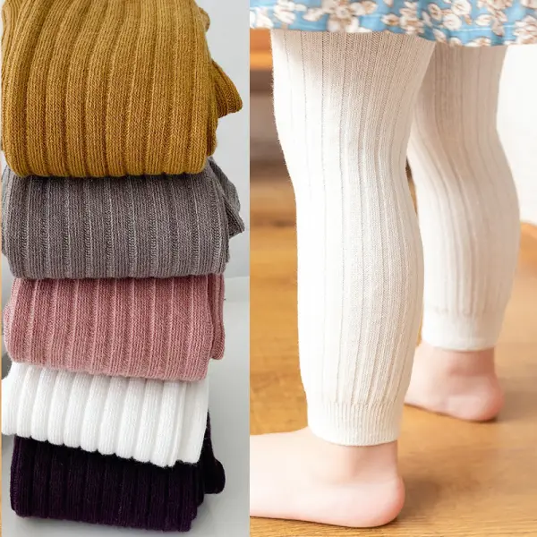 【6M-6Y】Kids Casual Solid Color Leggings - Thefolls.com 