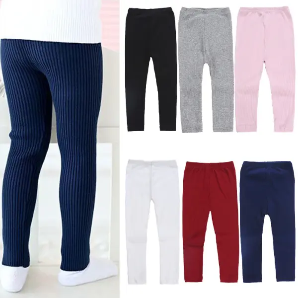 【18M-7Y】Girls Fashion Cotton Knit Leggings - Thefolls.com 