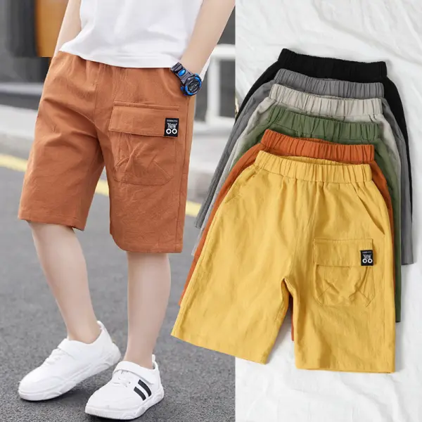 【2Y-11Y】Boys Cotton Multicolor Shorts - Thefolls.com 