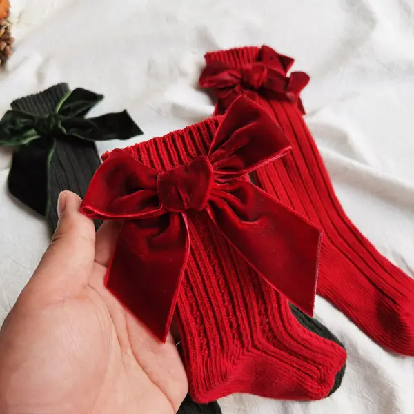 Girl Cute Bow Socks Christmas Socks - Popopiearab.com 