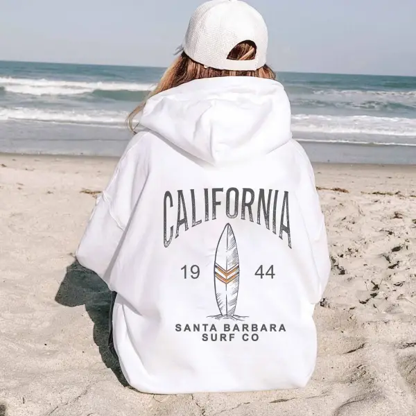 Women's California Surf Print Casual Hoodie - Ootdyouth.com 