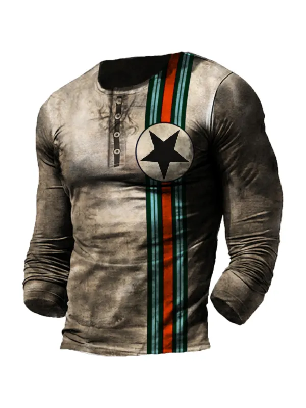 Men Outdoor Martini Racing NO 22 Printed Long-sleeved Shirt - Anrider.com 