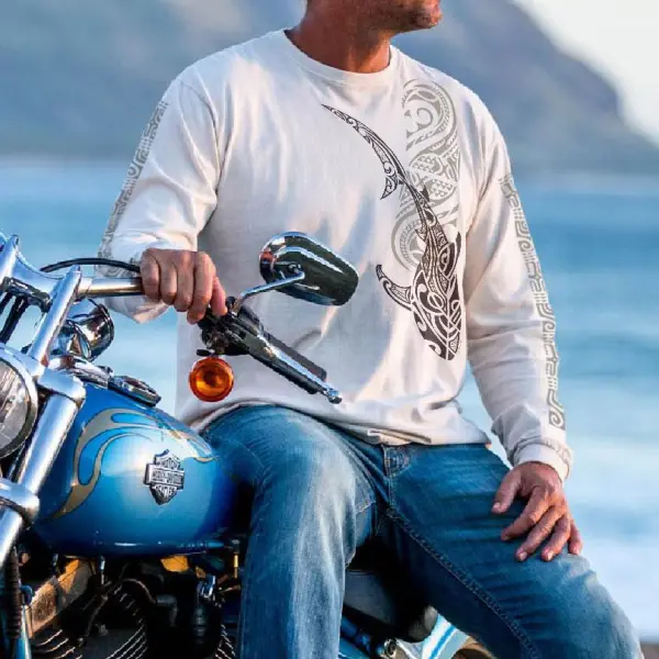 Mano Kaipo Coconut Classic Long Sleeve Crew Neck T-shirt - Salolist.com 