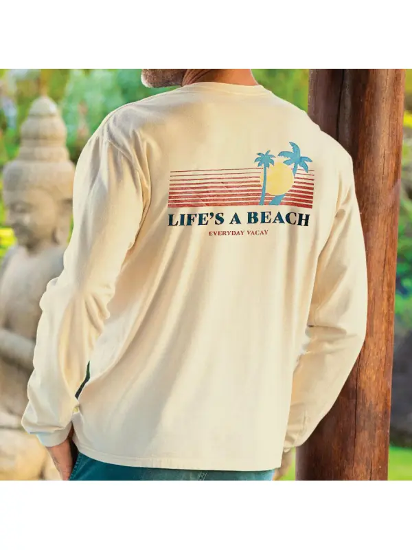 Seaside Landscape Sunset Classic Round Neck T-shirt - Shopyiyistories.com 