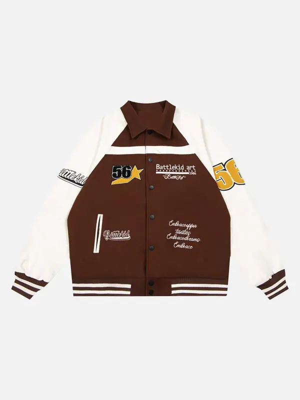 The Supermade American Racing Style Thickened Towel Embroidered Baseball Jacket - Businesuniontrade.com 