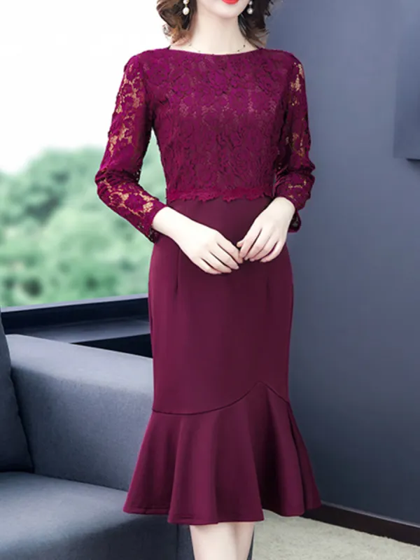 Elegant Fashion Lace Dress - Godeskplus.chimpone.com 