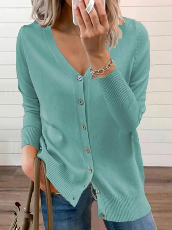 Casual Loose Solid Color Sweater Cardigan - Godeskplus.chimpone.com 