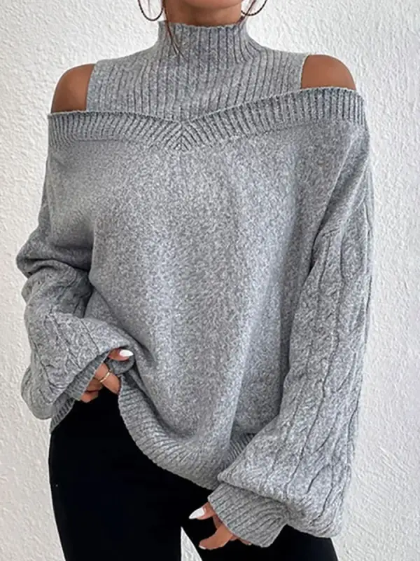 Casual Loose Solid Color Hollow Wool Pullover - Realyiyishop.com 