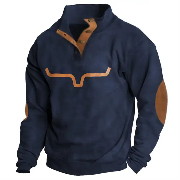 Men's Western Cowboy Contrasting Sweatshirt Only $21.89 - Wayrates.com 