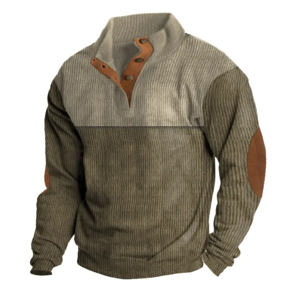Men's Training Colorblock Lapel Sweatshirt - Rabclub.com 