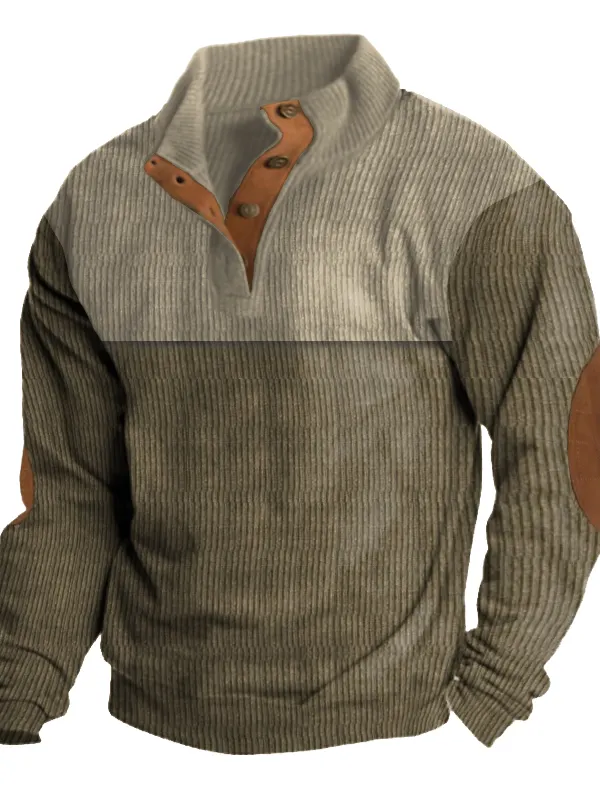 Men's Training Colorblock Lapel Sweatshirt - Pragmaace.com 