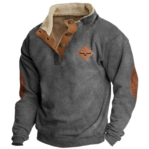 Cowboy Aztec Men's Lapel Yellowstone Sweatshirt - Cotosen.com 