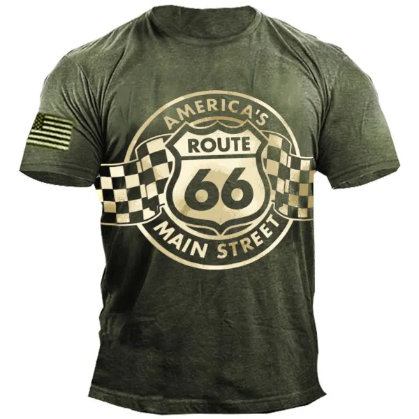 Men's Vintage Route 66 Short Sleeve T-Shirt - Rabclub.com 