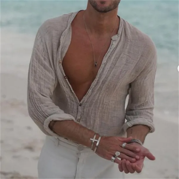 Men's Resort Linen Shirt - Yiyistories.com 
