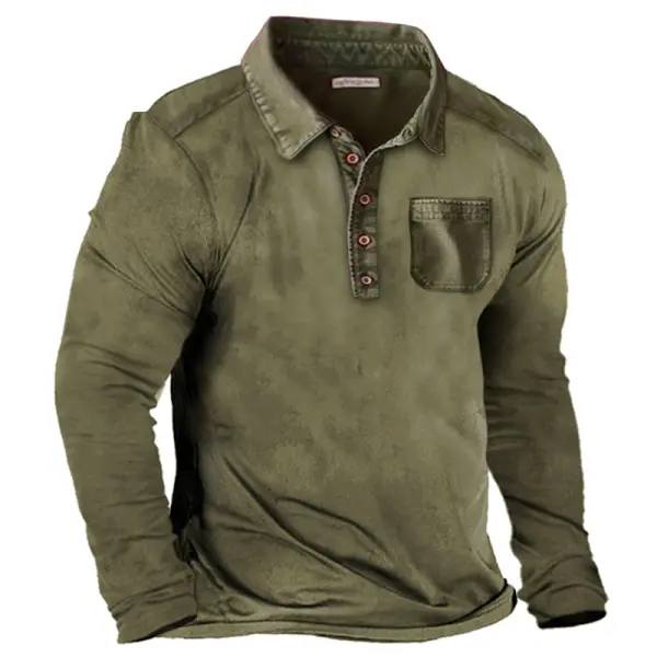 Men's Vintage Pocket Polo Neck Casual T-Shirt Only $32.89 - Wayrates.com 