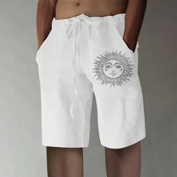 Men's Casual Printed Cotton And Linen Shorts Only £16.89 - Wayrates.com 