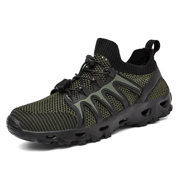 Men's Lightweight Breathable Hiking Knitted Two-way Drainage Sole Wading Shoes - Rabclub.com 