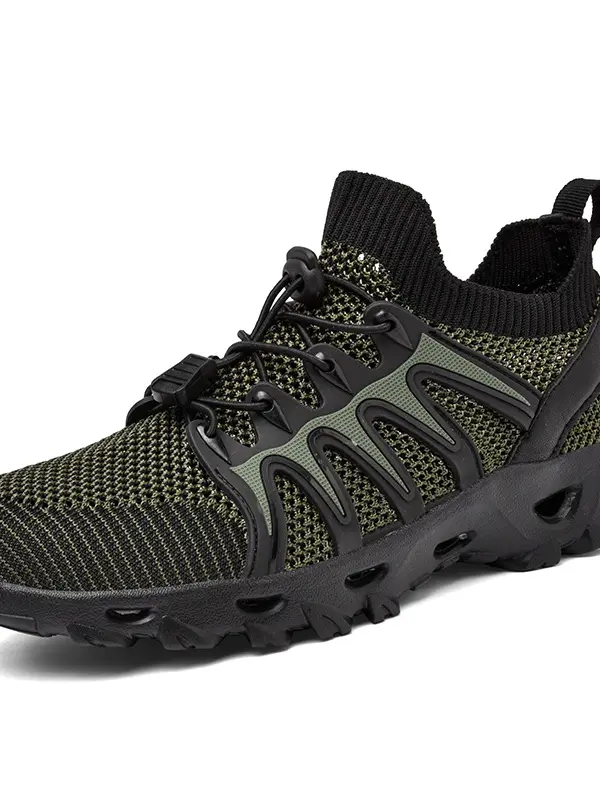 Men's Lightweight Breathable Hiking Knitted Two-way Drainage Sole Wading Shoes - Pragmaace.com 
