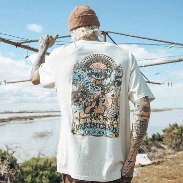 Mens Vintage Pure Cotton Printed Casual Tee - Pipersuper.com 