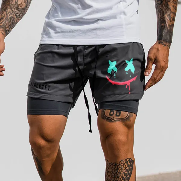 Men's Smiley Shorts Performance Shorts - Spiretime.com 