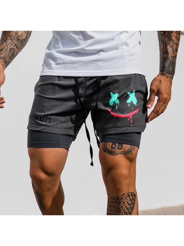 Men's Smiley Shorts Performance Shorts - Timetomy.com 