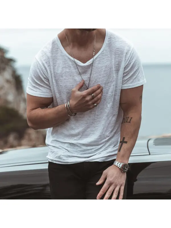 Solid Color Lazy Loose T-Shirt - Aptkoi.com 
