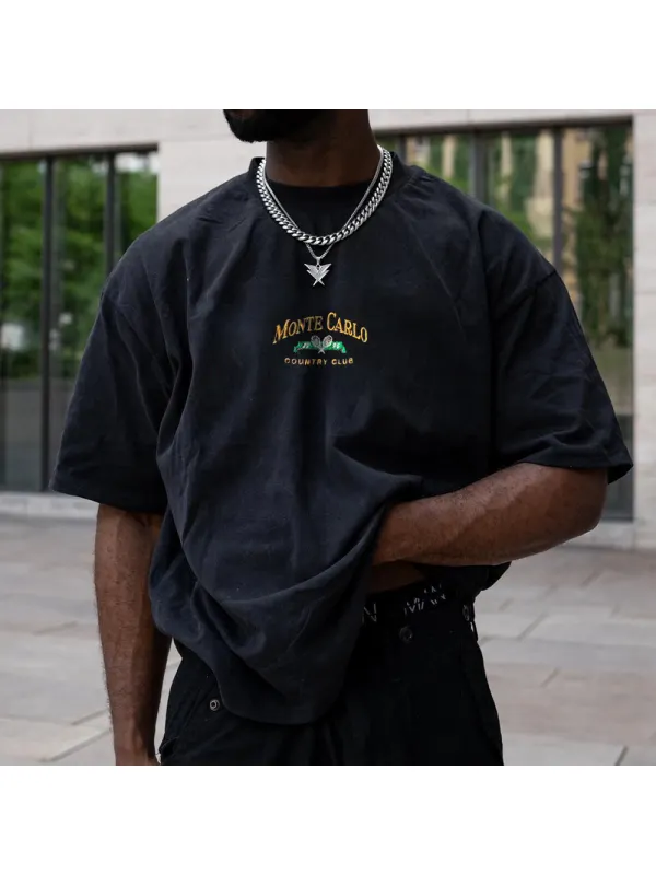 Men's Vintage Print Oversized T-Shirt - Anrider.com 