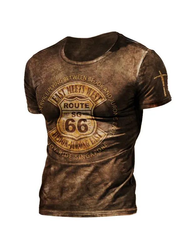 Mens Outdoor Comfortable And Breathable Printed T-shirt - Aptkoi.com 