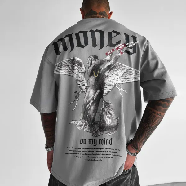 Unisex Oversize Money Print T-Shirt - Ootdyouth.com 