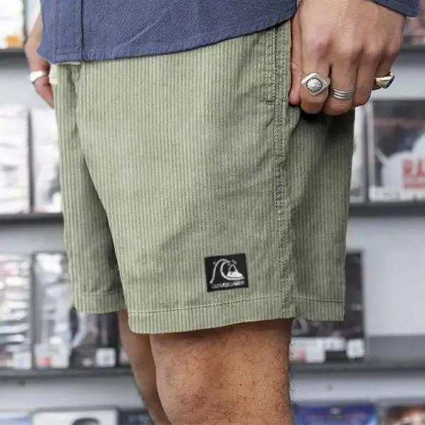 Quiksilver Men's Surf Shorts Vintage Corduroy Hawaiian Clothing 5 Inch Walk Shorts Board Shorts Light Green - Wayrates.com 