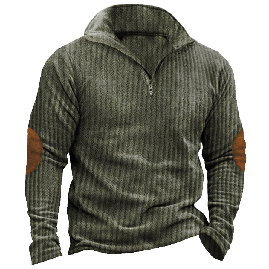 

Men's Training Colorblock Lapel Sweatshirt