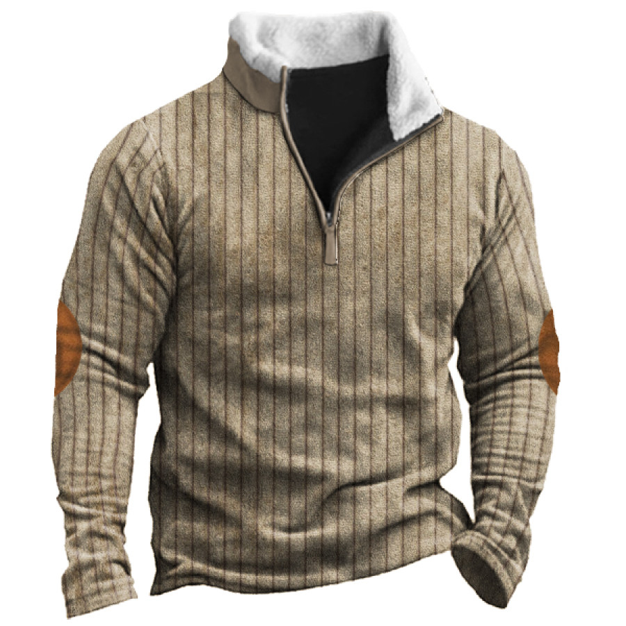 

Men's Training Colorblock Lapel Sweatshirt