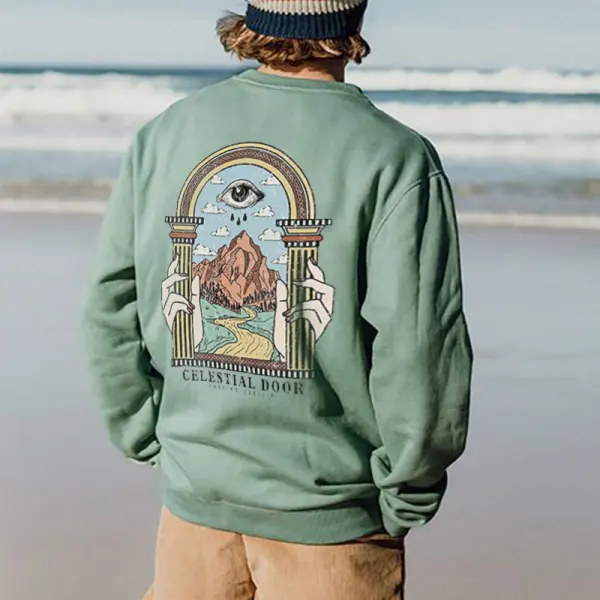 Men's Celestial Door Print Sweatshirt - Albionstyle.com 