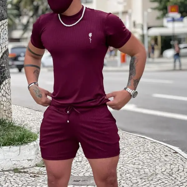 Men's Stretch Slim Basic Short Suit - Trisunshine.com 