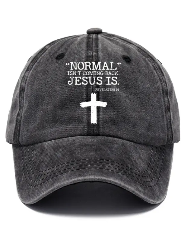 Normal Isn't Coming Back But Jesus Is Revelation 14 Sun Hat - Menbarn.com 