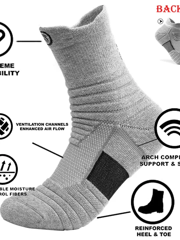 Men's Towel Bottom Sweat Absorbing Breathable Outdoor Sports Socks - Wantbright.com 