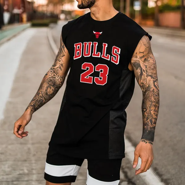 Chicago Bulls Casual Tank Top Men's Sleeveless Track Top - Spiretime.com 