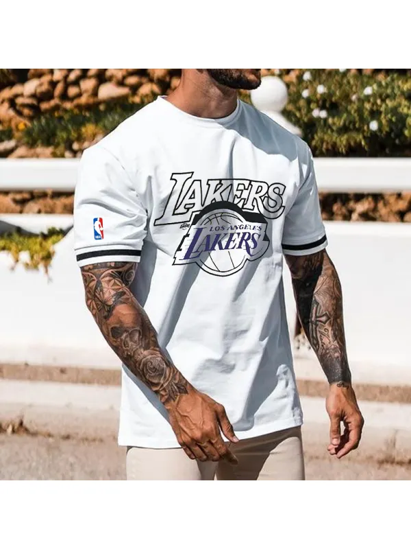 Men's Lakers Athletic Workout T-Shirt - Ootdmw.com 