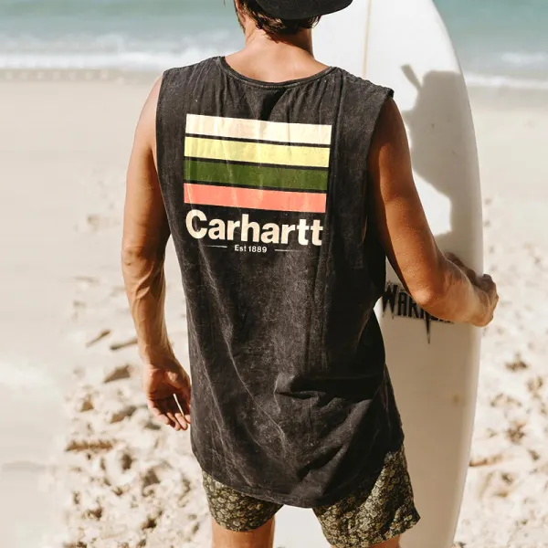 Men's Casual Retro Printed Surf Vest - Albionstyle.com 