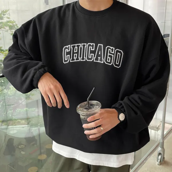 Graphic Print Crew Neck Pullover Sweatshirt - Trisunshine.com 