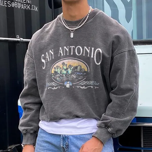 San Antonio Print Vintage Versatile Sweatshirt - Trisunshine.com 