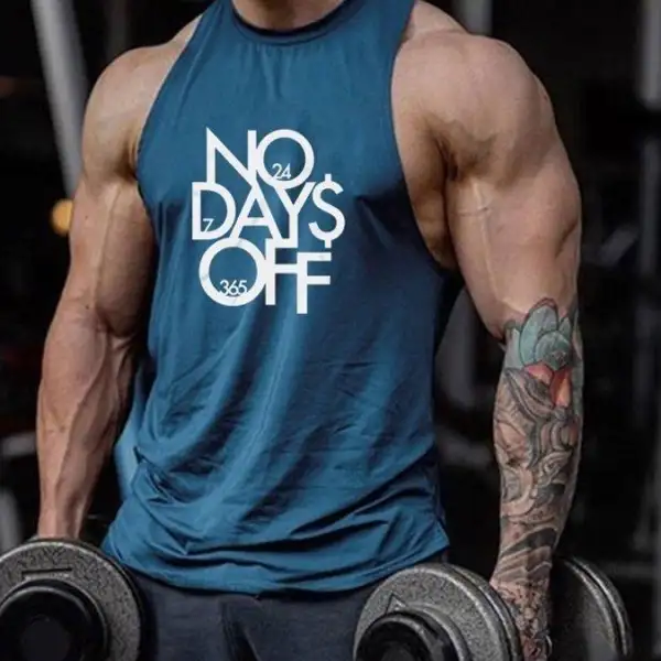 Mens Artistic Letters Printed Fitness Sleeveless Shirt - Trisunshine.com 
