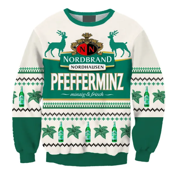 Unisex Nordbrand Pfeffi 3D Printed Ugly Christmas Sweater Only $28.99 - Cotosen.com 