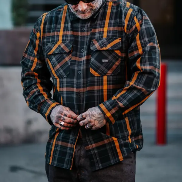 Men's Oversized Comfortable Casual Plaid Textured Shirt Jacket - Trisunshine.com 