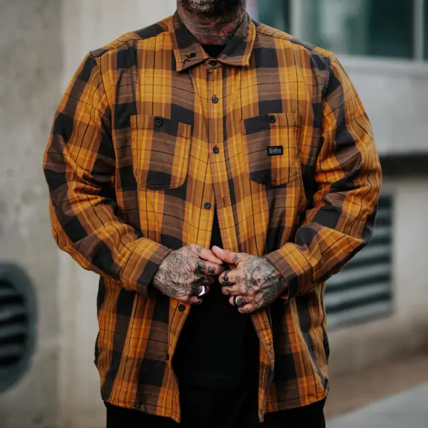 Men's Oversized Comfortable Casual Plaid Textured Shirt Jacket - Trisunshine.com 