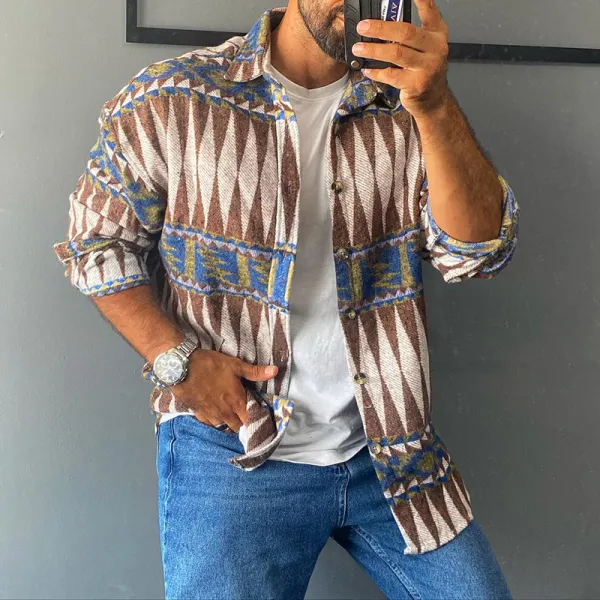 Men's Ethnic Print Jacket - Trisunshine.com 