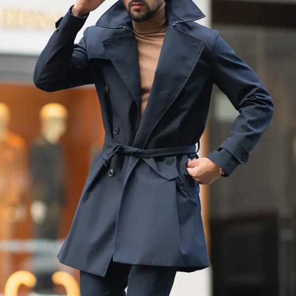 Street Casual Solid Color Lace-up Coat - Trisunshine.com 